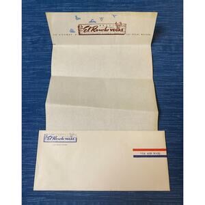 Vtg El Rancho Hotel Casino Las Vegas Nevada Advertising Envelope Stationary 76B